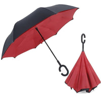 Shop Online Reverse Umbrella Folding Double Layer Inverted C Hand Holder Stand / 010 - Karout Online Shopping In lebanon