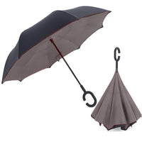 Shop Online Reverse Umbrella Folding Double Layer Inverted C Hand Holder Stand / 010 - Karout Online Shopping In lebanon
