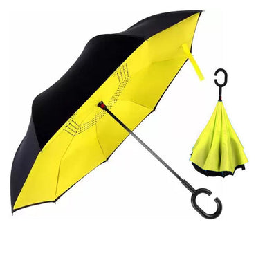 Shop Online Reverse Umbrella Folding Double Layer Inverted C Hand Holder Stand / 010 - Karout Online Shopping In lebanon