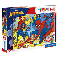 Clementoni Maxi  Spider-Man Supercolor 24 pcs Puzzle - Karout Online -Karout Online Shopping In lebanon - Karout Express Delivery 