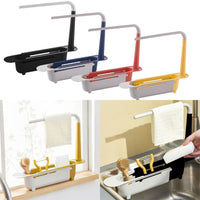 **(NET)**Telescopic Kitchen Sink Shelf Rack Organizer Storage Basket / 22FK183