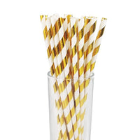 Paper Straws Eco Friendly Straws Gold 100Pcs