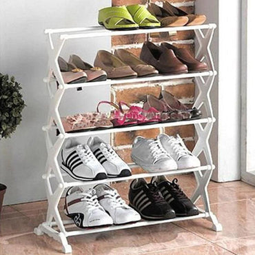 Portable 5 Tier Shoe Rack Shelf - Holds upto 15 Pairs - Karout Online -Karout Online Shopping In lebanon - Karout Express Delivery 
