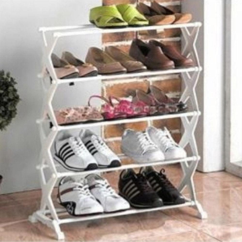 Portable 5 Tier Shoe Rack Shelf - Holds upto 15 Pairs - Karout Online -Karout Online Shopping In lebanon - Karout Express Delivery 