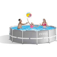 INTEX 26716NP - Prism Frame Round Pool 366 x 99 cm With Filter - Karout Online -Karout Online Shopping In lebanon - Karout Express Delivery 