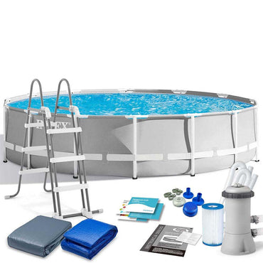 Intex Prism Frame Pool Round 427 x 107cm - Karout Online -Karout Online Shopping In lebanon - Karout Express Delivery 