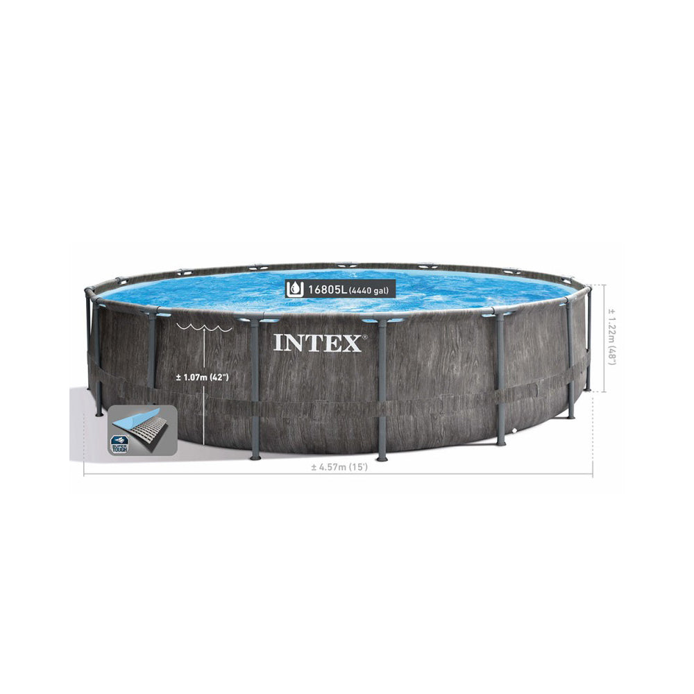 (NET)Intex Round Grey Baltic swimming pool 4.57 x 1.22 m