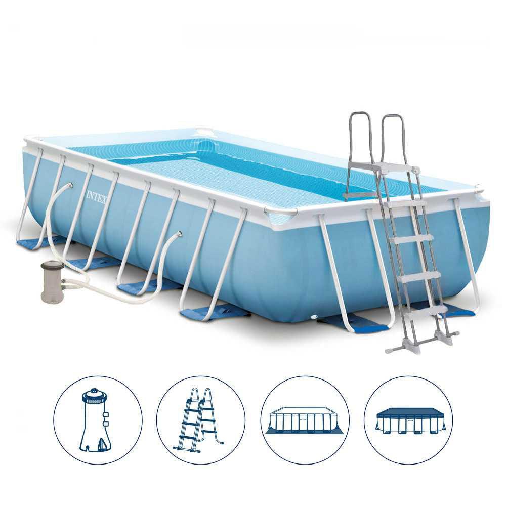 Intex Rectangular Swimming Pool With Filter Pump 488 x 244 x 107Hcm - Karout Online -Karout Online Shopping In lebanon - Karout Express Delivery 