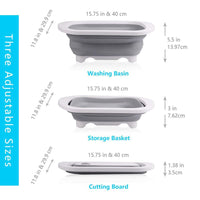 Foldable Multi-Function Kitchen Plastic Silicone Dish Tub Home & Kitchen