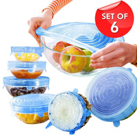 Super Stretch Silicon Lids (6 Pcs) Blue Home & Kitchen