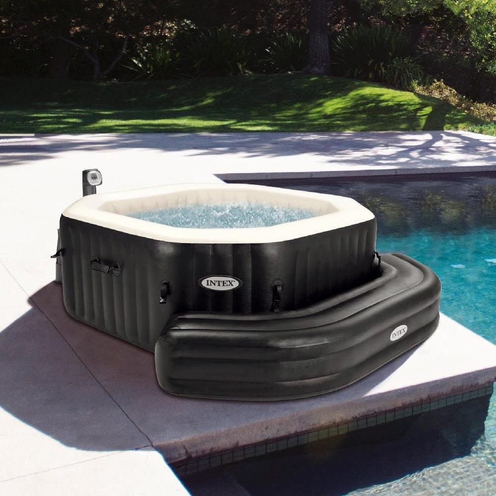 INTEX 28510 SPA Inflatable Bench Octagon - Black 2.11 X 0.66 X 0.34M - Karout Online -Karout Online Shopping In lebanon - Karout Express Delivery 