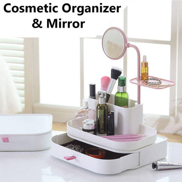 Cosmetic Organizer With Mirror - Karout Online -Karout Online Shopping In lebanon - Karout Express Delivery 