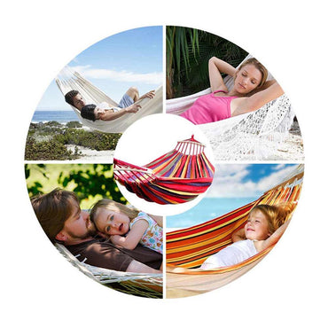 Shop Online Hammock Camping Hanging Outdoor Swing with Wooden Stick 200 x 80 cm / 22FK002 - Karout Online Shopping In lebanon