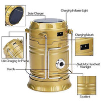 Shop Online Rechargeable Camping Lantern, Solar & Lithium Battery Power Source / KC-206 - Karout Online Shopping In lebanon