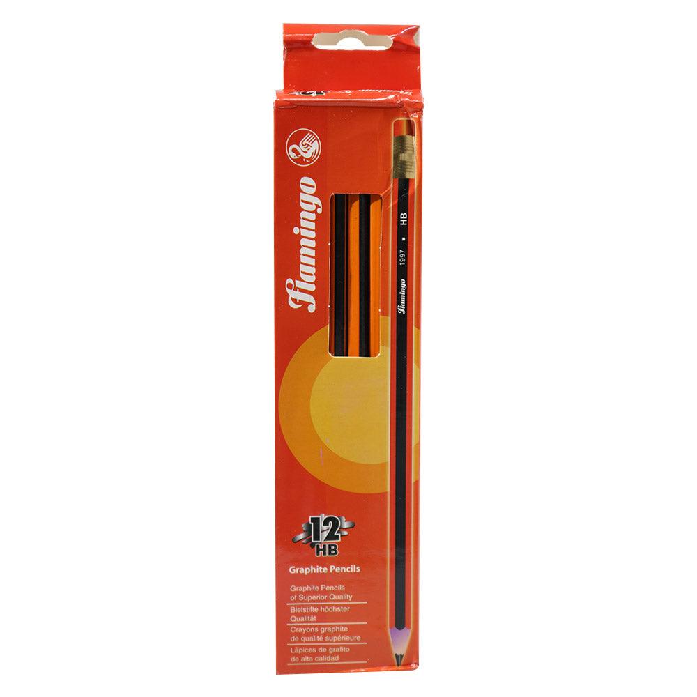 Flamingo 12 HB Graphite Pencils (Pack of 12) / Q-20 / CX-2021 - Karout Online -Karout Online Shopping In lebanon - Karout Express Delivery 