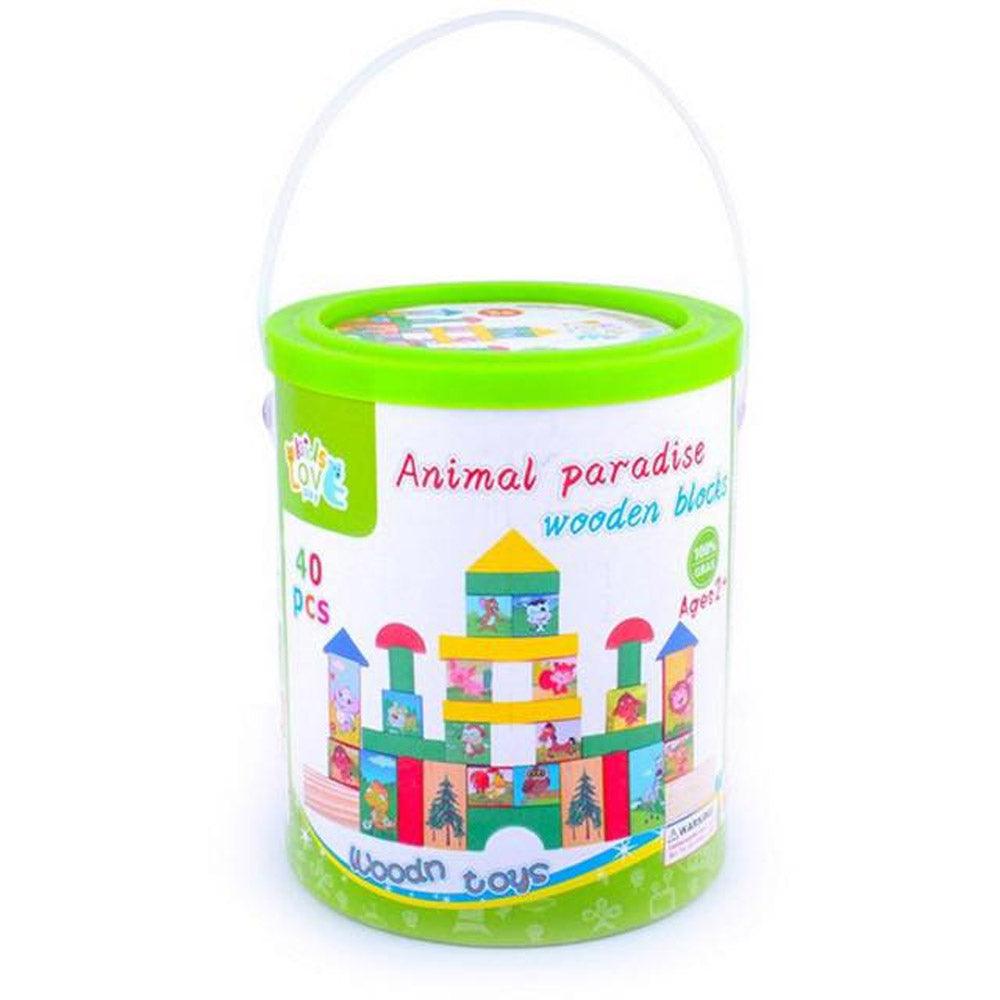 Wooden Blocks 40 Pcs - Karout Online -Karout Online Shopping In lebanon - Karout Express Delivery 