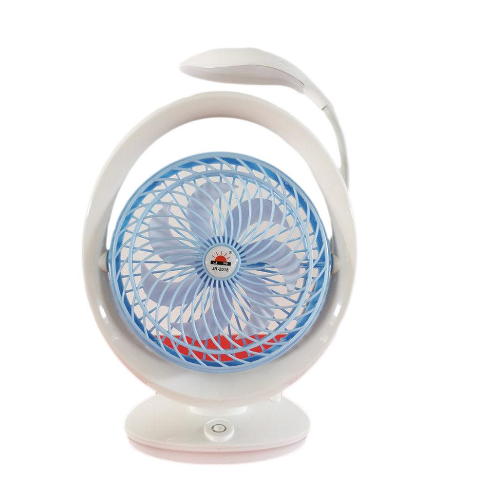 Shop Online Portable Rechargeable fan with reading lamp 2 in 1 /  JR-2018 - Karout Online Shopping In lebanon