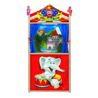 Show time Wooden Puppet Theatre &  2 Pieces Finger Puppets