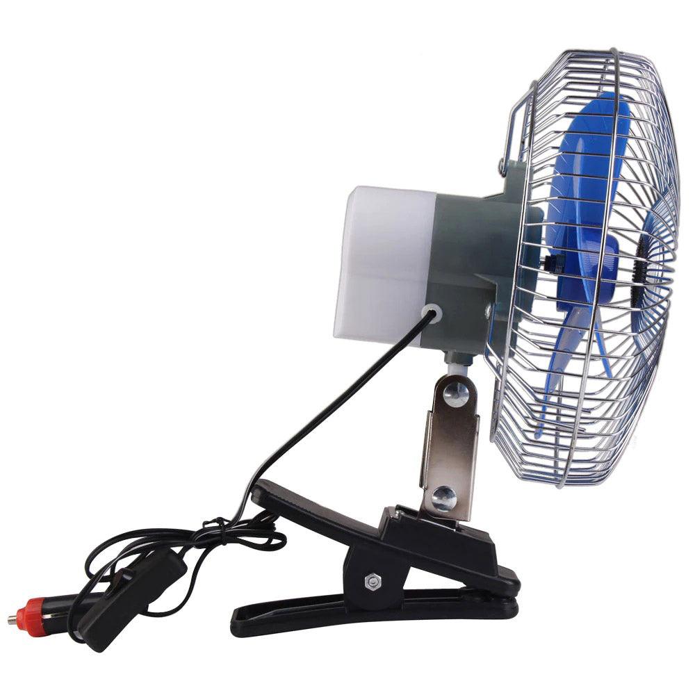 Shop Online 8 Inch 12V Car Oscillating Fan Vehicle Auto Car Fan with Clip Cigarette Lighter Plug - Karout Online Shopping In lebanon