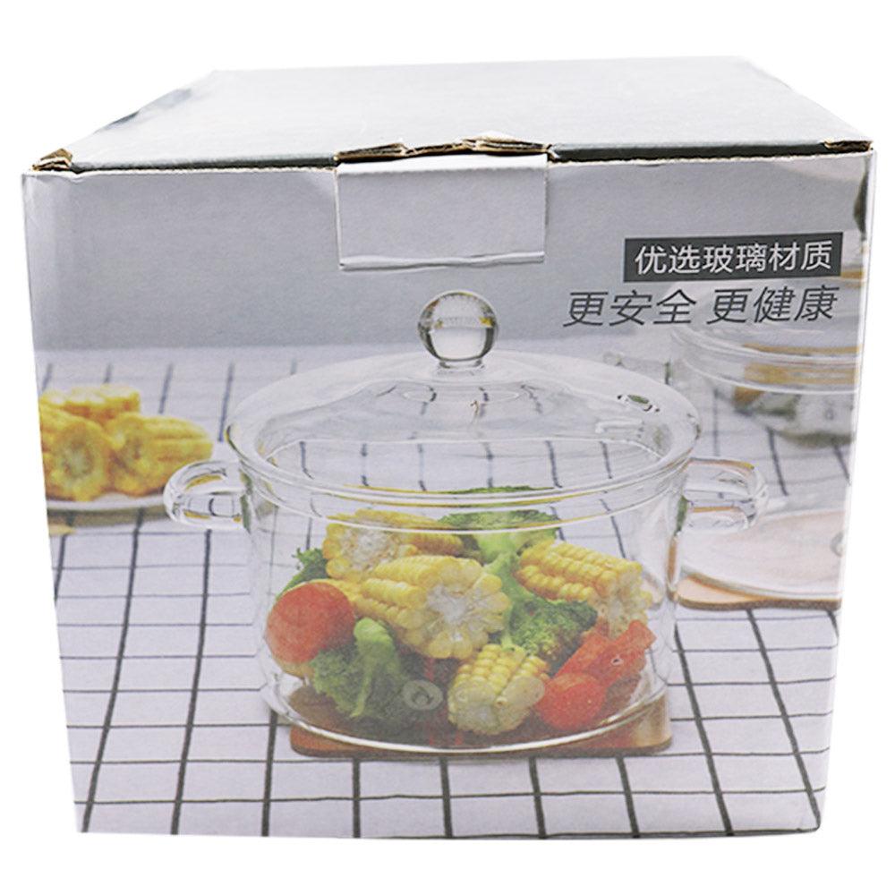 Glass Pot with Cover, 1500 ML Heat-resistant Glass - Karout Online -Karout Online Shopping In lebanon - Karout Express Delivery 