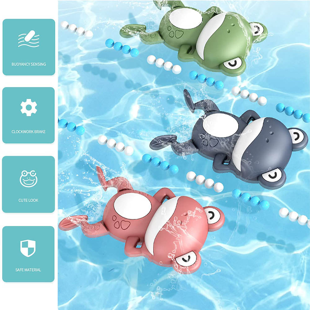 Baby Bath Toys Cute Swimming Floating Frog Animal clock machine For Boys and Girls /2320854940009