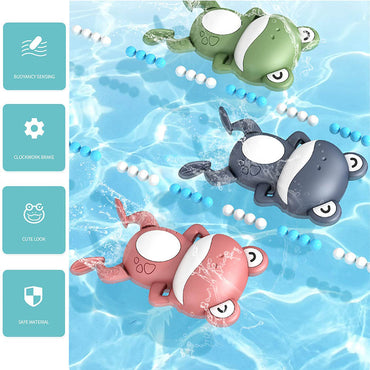 Baby Bath Toys Cute Swimming Floating Frog Animal clock machine For Boys and Girls /2320854940009