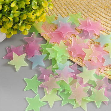 (net) 3D Stars Glow In The Dark Wall Stickers Luminous Fluorescent Wall Stickers 100pcs / 6988016004875 / 2370750000284