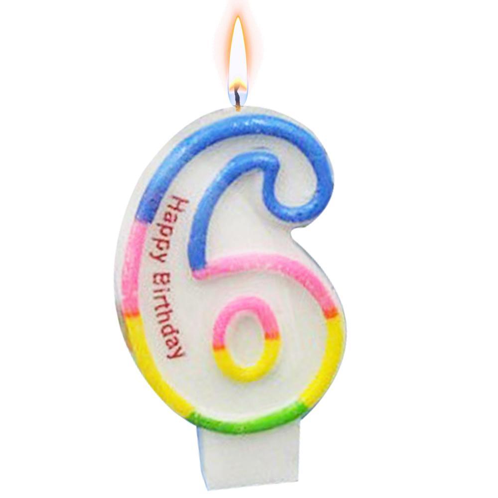 Birthday-Glitter Big Numbers Candle / I-117 6 Birthday & Party Supplies