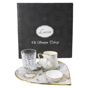 Lavin Serving Set Heart Shape (4 Pieces) - Karout Online -Karout Online Shopping In lebanon - Karout Express Delivery 