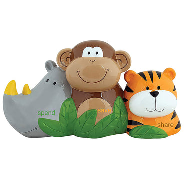 Stephen Joseph Boys Zoo Animals Spend & Save Coin Bank for Kids