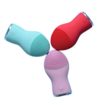 USB Rechargeable Electric Silicone Ultrasonic Facial Cleansing Face Brush Cleaner Waterproof - Karout Online -Karout Online Shopping In lebanon - Karout Express Delivery 