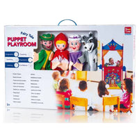 Showtime 4 Pieces Large  Hand  Puppet  With Plastic Theatre Playset