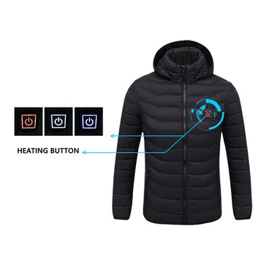 USB Heated Jacket Men Women Winter Warm Outdoor Long Sleeve Jackets