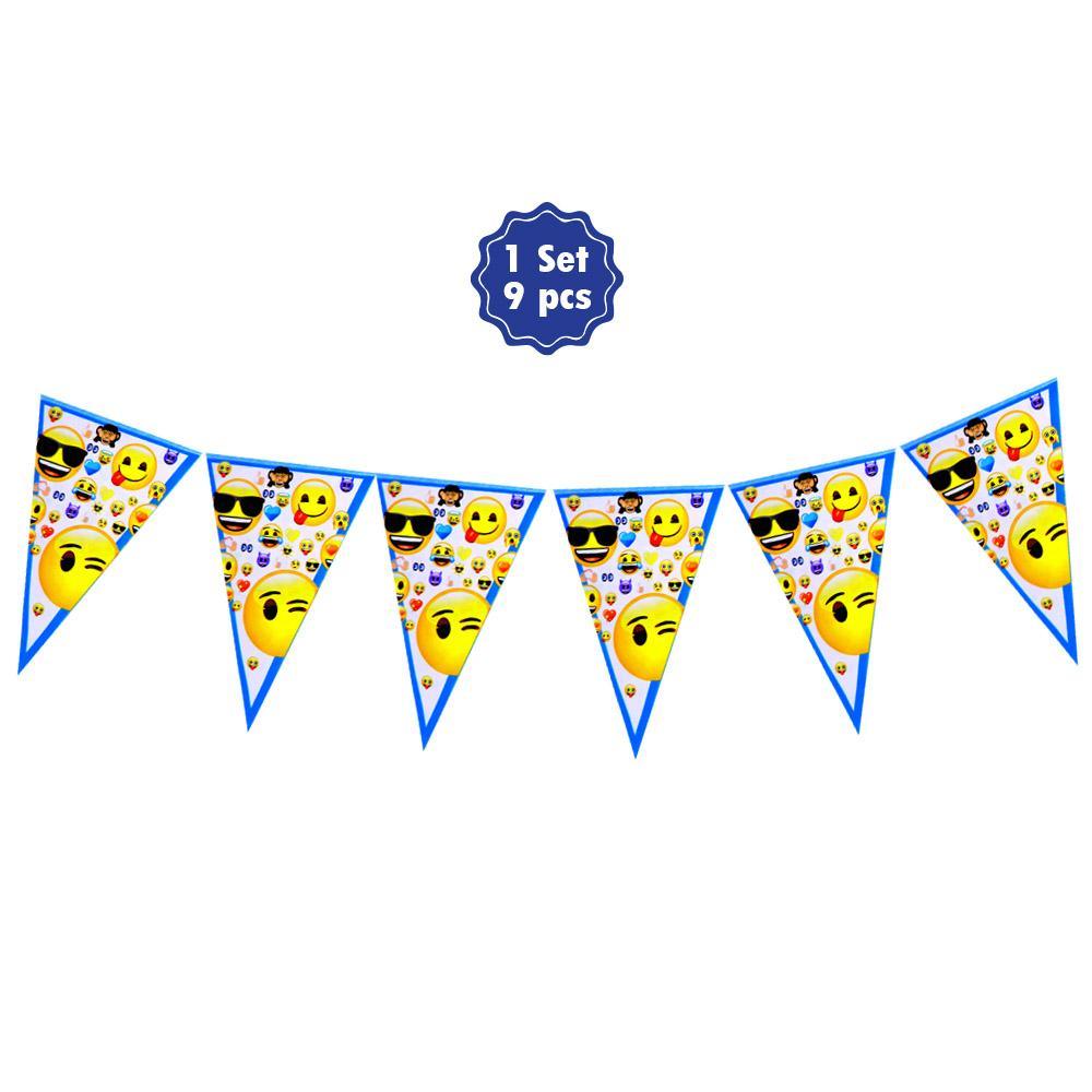 Emoji Party- Flag Banners (9pcs).