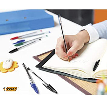 Bic Cristal Medium Ballpoint Pen 1.0mm Black / 4 Pieces - Karout Online -Karout Online Shopping In lebanon - Karout Express Delivery 