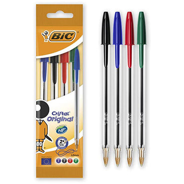 Bic Cristal Medium Ballpoint Pen 1.0mm / 4 Colors - Karout Online -Karout Online Shopping In lebanon - Karout Express Delivery 