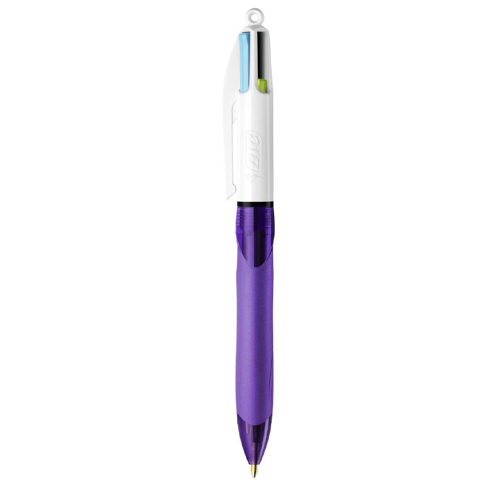BIC Grip - 4-color ballpoint pen - pink, turquoise, purple, lime green.