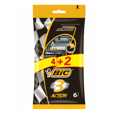 Bic 3 Action 3 blades, 4 + 2 pieces.