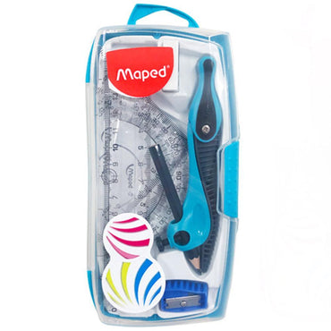 Maped 519118 Kidz Math Geometry 8 Piece Set Assorted Colors Blue Stationery