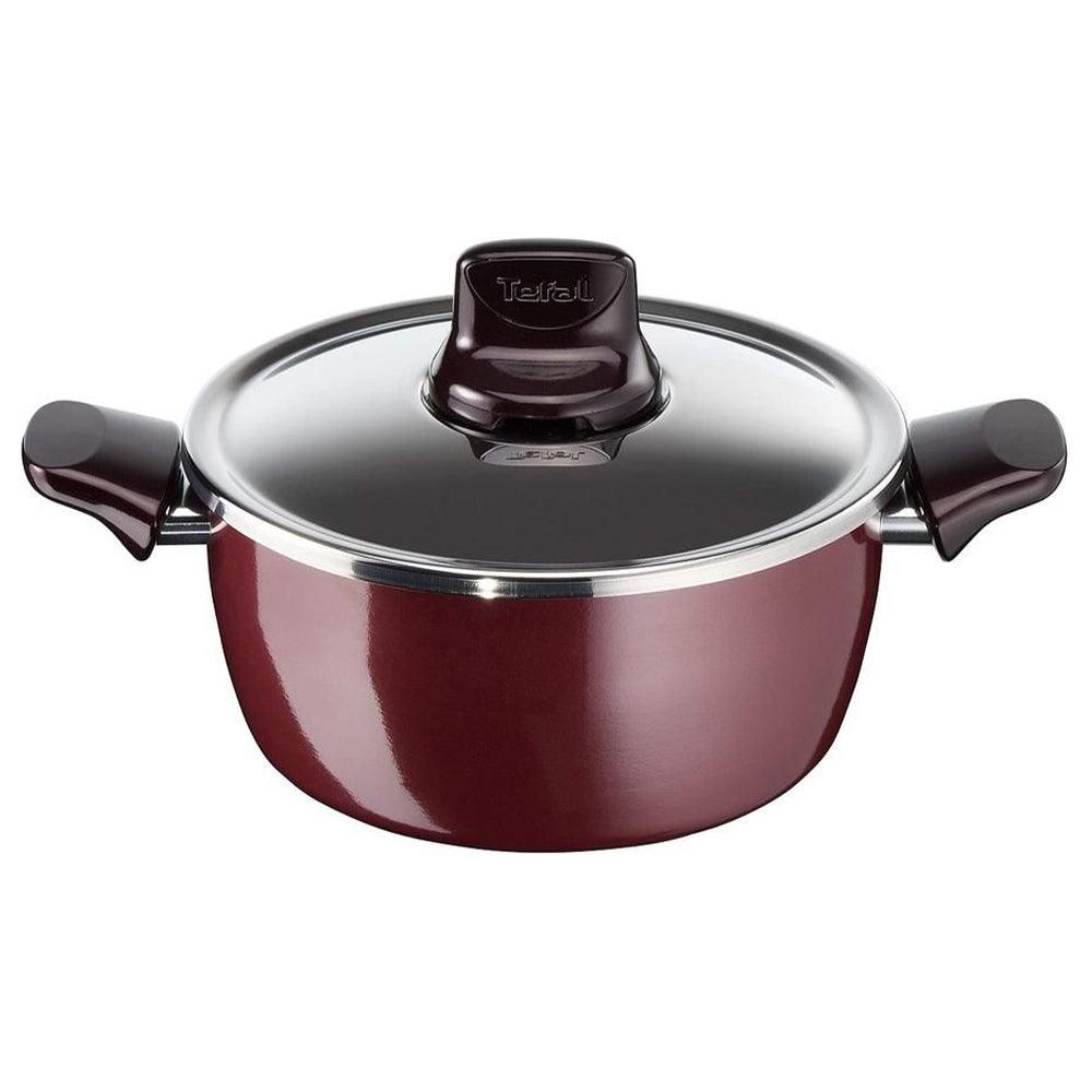 Tefal Pleasure Stewpan 20 cm + Stainless Steel Lid / D5024462 - Karout Online -Karout Online Shopping In lebanon - Karout Express Delivery 