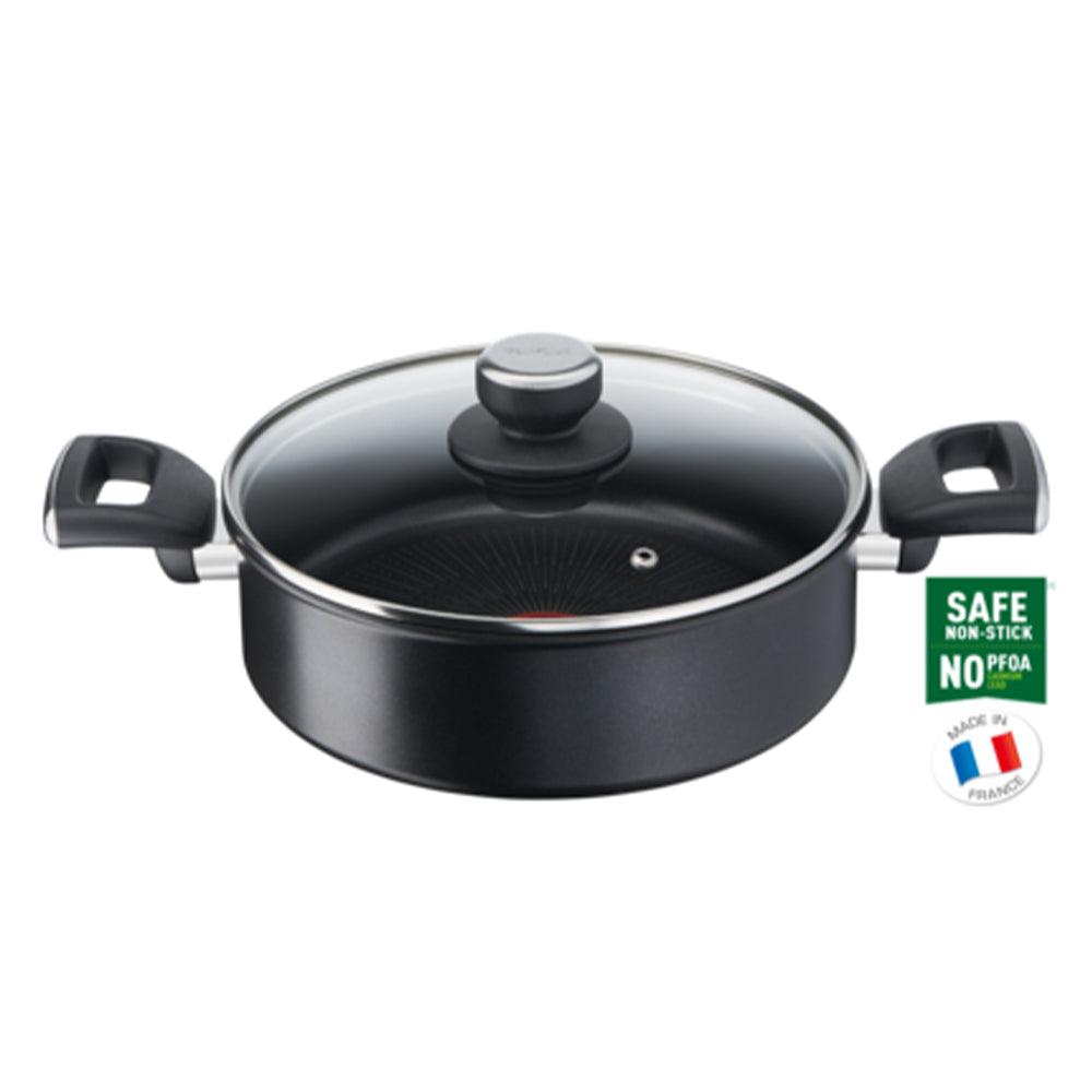 Tefal Unlimited Shallow Pan 24 cm With Glass Lid / G2557022 - Karout Online -Karout Online Shopping In lebanon - Karout Express Delivery 