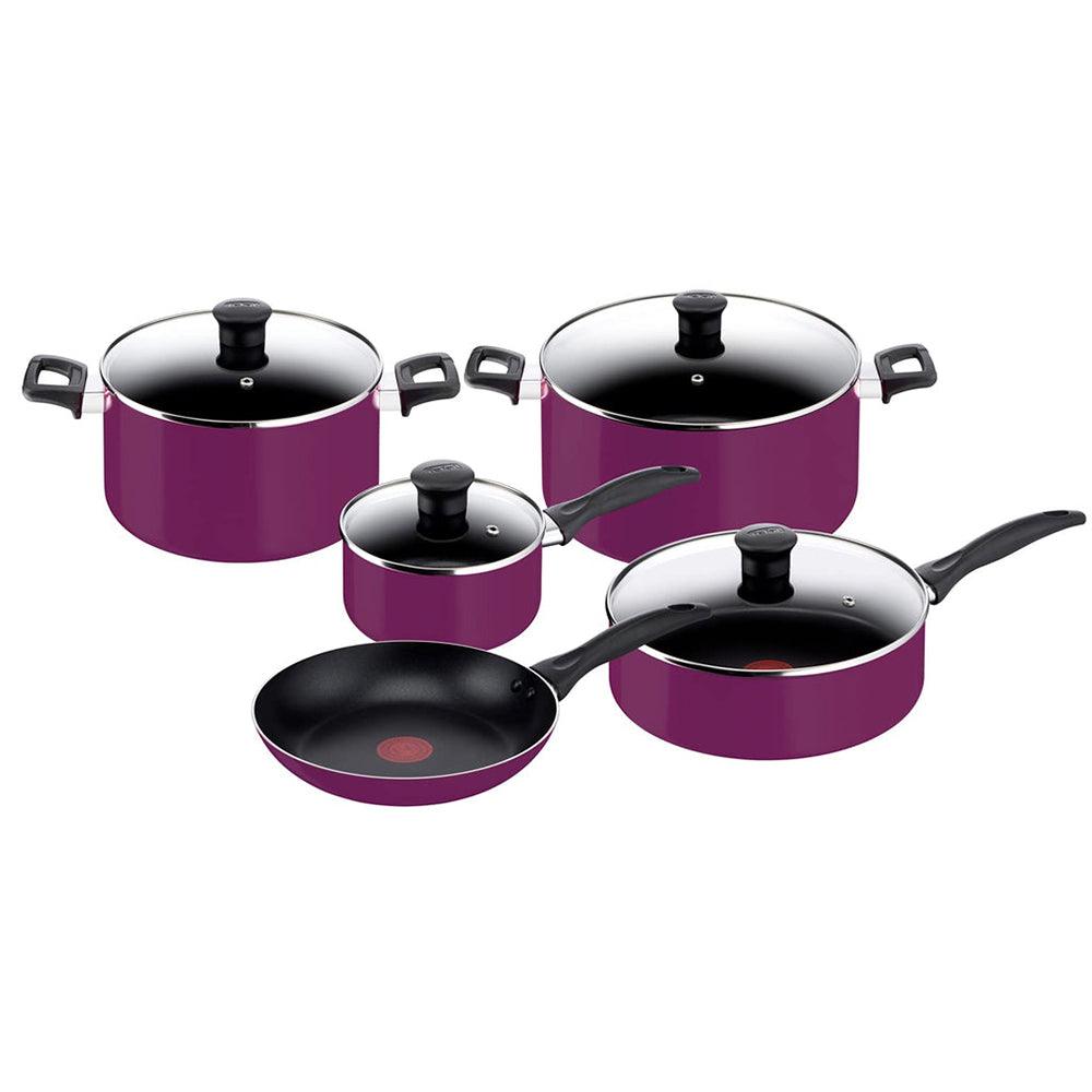 Tefal Simply Cook 9 Pieces Set Purple/ B093S986 - Karout Online -Karout Online Shopping In lebanon - Karout Express Delivery 