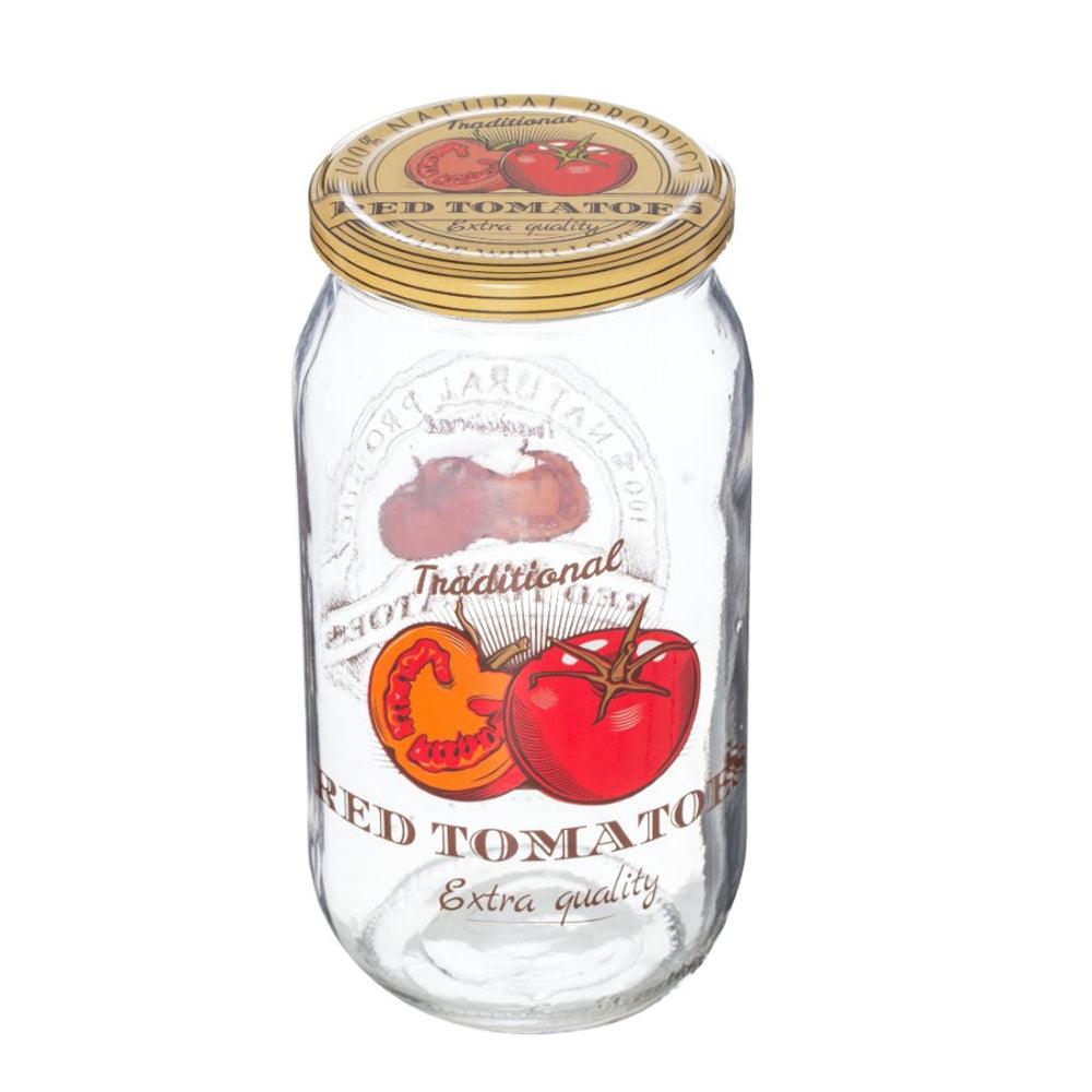 Herevin Decorated Jar - Tomato / 1000ml - Karout Online -Karout Online Shopping In lebanon - Karout Express Delivery 