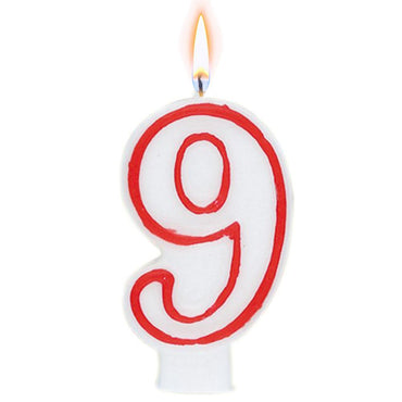 Birthday Numbers Candle / I-116 9 Red Birthday & Party Supplies