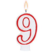 Birthday Numbers Candle / I-116 9 Red Birthday & Party Supplies