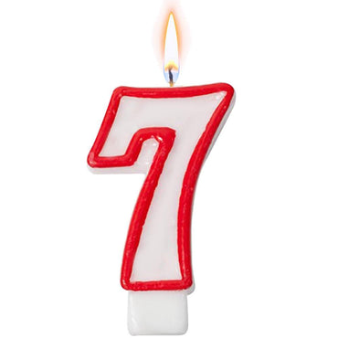 Birthday Numbers Candle / I-116 7 Red Birthday & Party Supplies