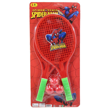 Characters Plastic Racket With 3 Balls Spiderman Toys & Baby