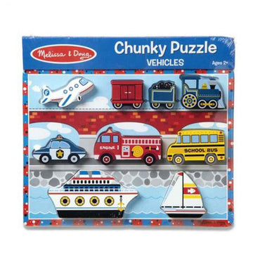 Melissa & Doug Vehicles Chunky Puzzle - Karout Online -Karout Online Shopping In lebanon - Karout Express Delivery 