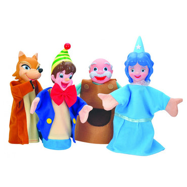 Show time 4 Pieces Large  Hand  Puppet  With  Plastic Theatre Playset
