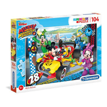 Clementoni Disney Mickey and The Roadster Racers 104 pcs  Puzzle - Karout Online -Karout Online Shopping In lebanon - Karout Express Delivery 